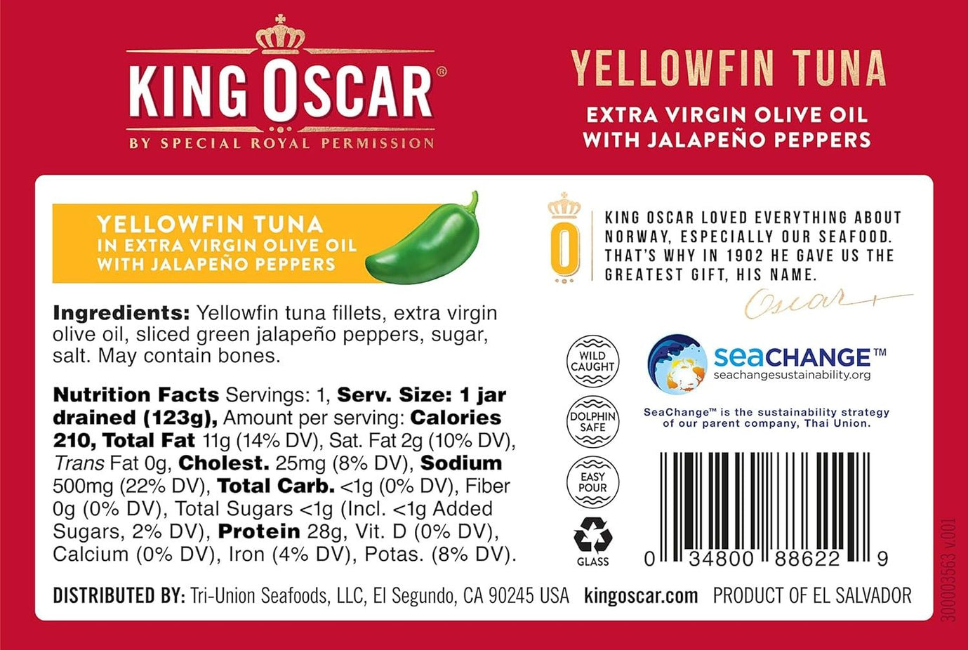 Yellowfin Tuna Fillets in EVOO with Jalapeno Peppers (6 Pack)