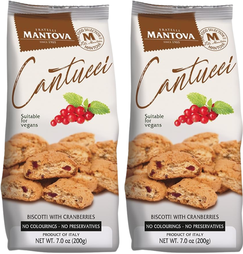  Cantucci with Cranberries Biscotti (2 Pack)