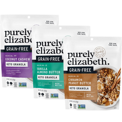 Grain-Free Nut Granola Variety Pack - Cinnamon Peanut Butter, Coconut Cashew, Vanilla Almond Butter (3 Pack)
