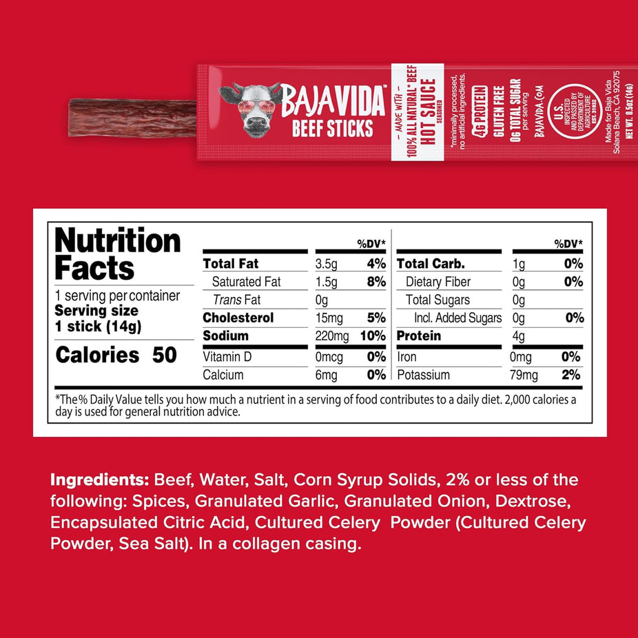 Hot Sauce Beef Stick (16 CT)