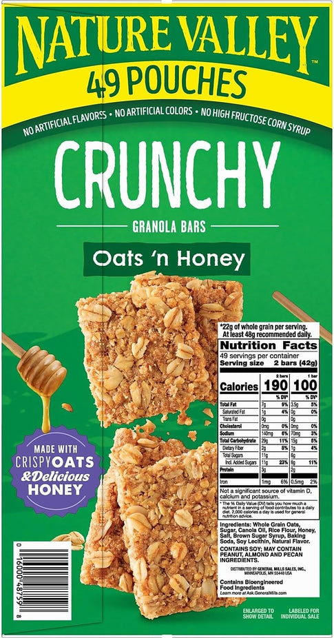 Oats ‘n Honey Crunchy Granola Bars (49 CT)