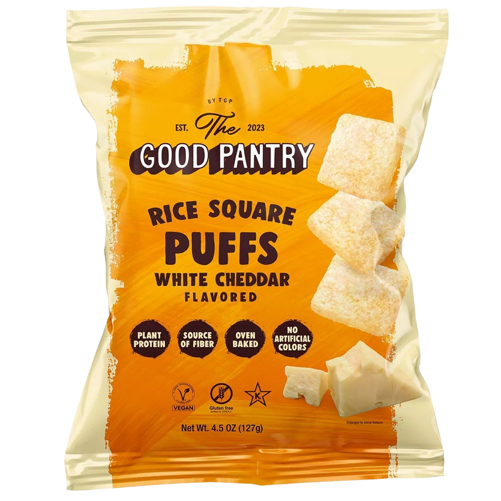 Lemon Square Rice Puffs The Good Pantry Rice Square Puffs - White Cheddar – Martie