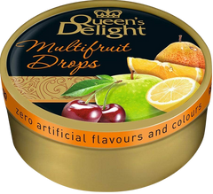 Queen's Delight Multifruit Hard Candy Drops in Tin