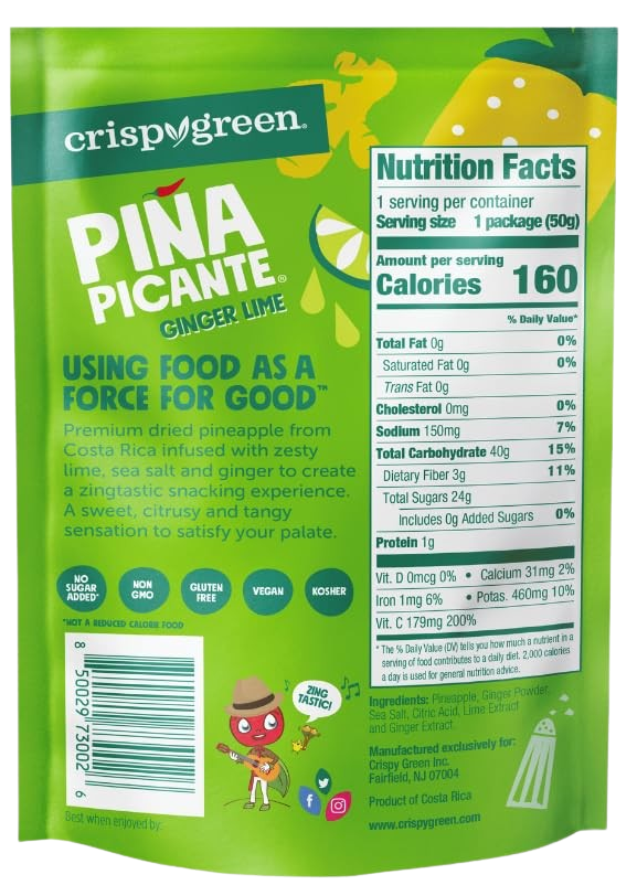 Dried Pineapple with Lime Ginger Pina Picante (12 Pack)