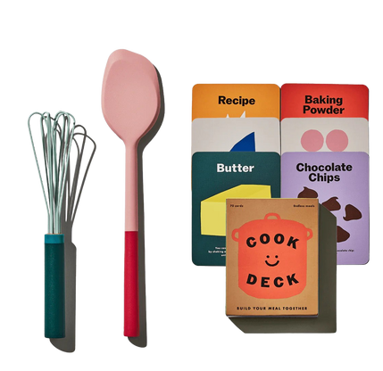 Kids Set - Green Whisk, Pink Spatula