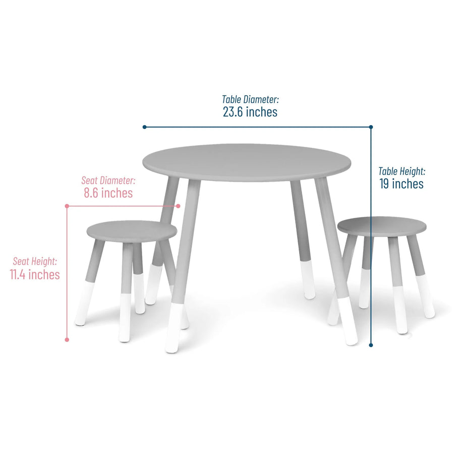 Scandi Table And Chair Set - Grey/White