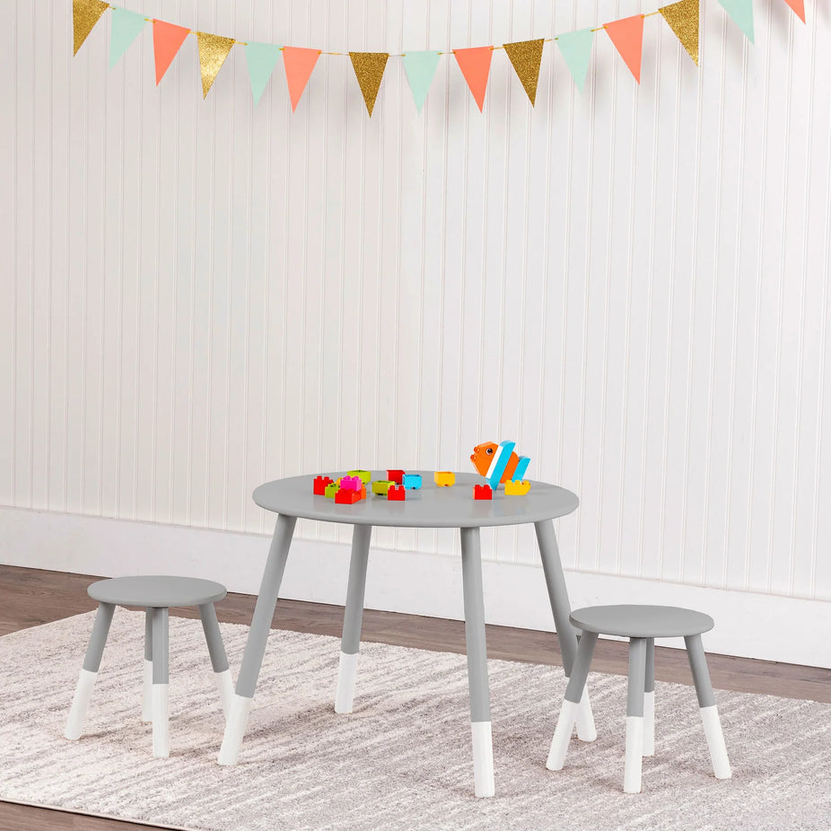 Scandi Table And Chair Set - Grey/White