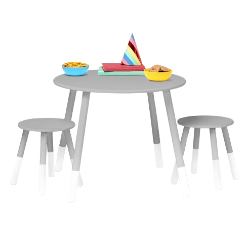 Scandi Table And Chair Set - Grey/White