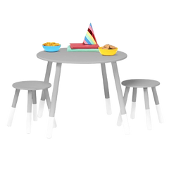 Scandi Table And Chair Set - Grey/White