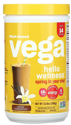 Hello Wellness Spring In Your Step Vanilla Cappuccino Protein Powder