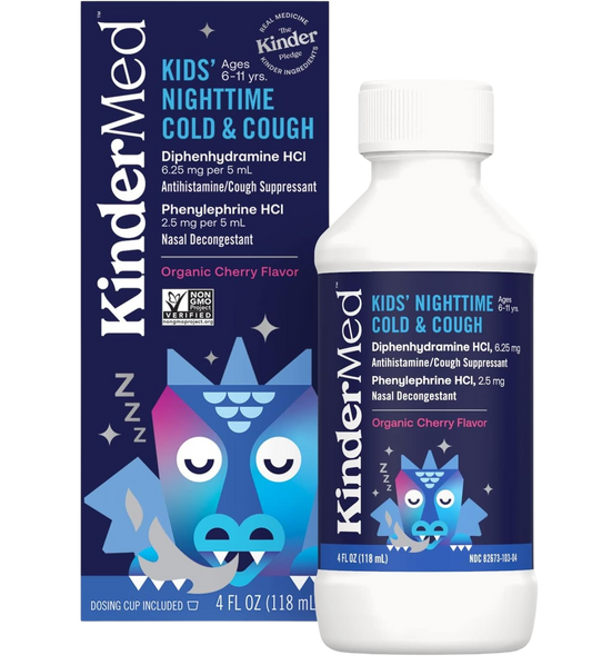 Kids' Nighttime Cold & Cough Liquid Medicine - Organic Cherry Flavor