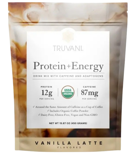 Truvani Protein + Energy Vanilla Latte Powder