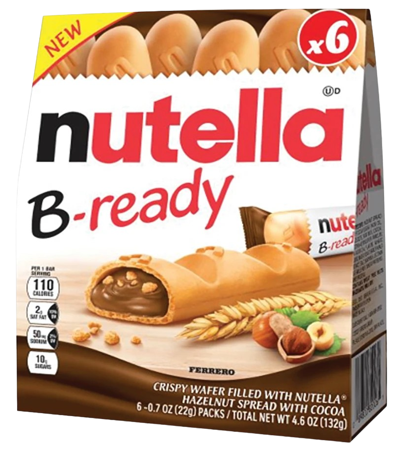B-Ready Wafer Bars filled with Nutella (6 CT)