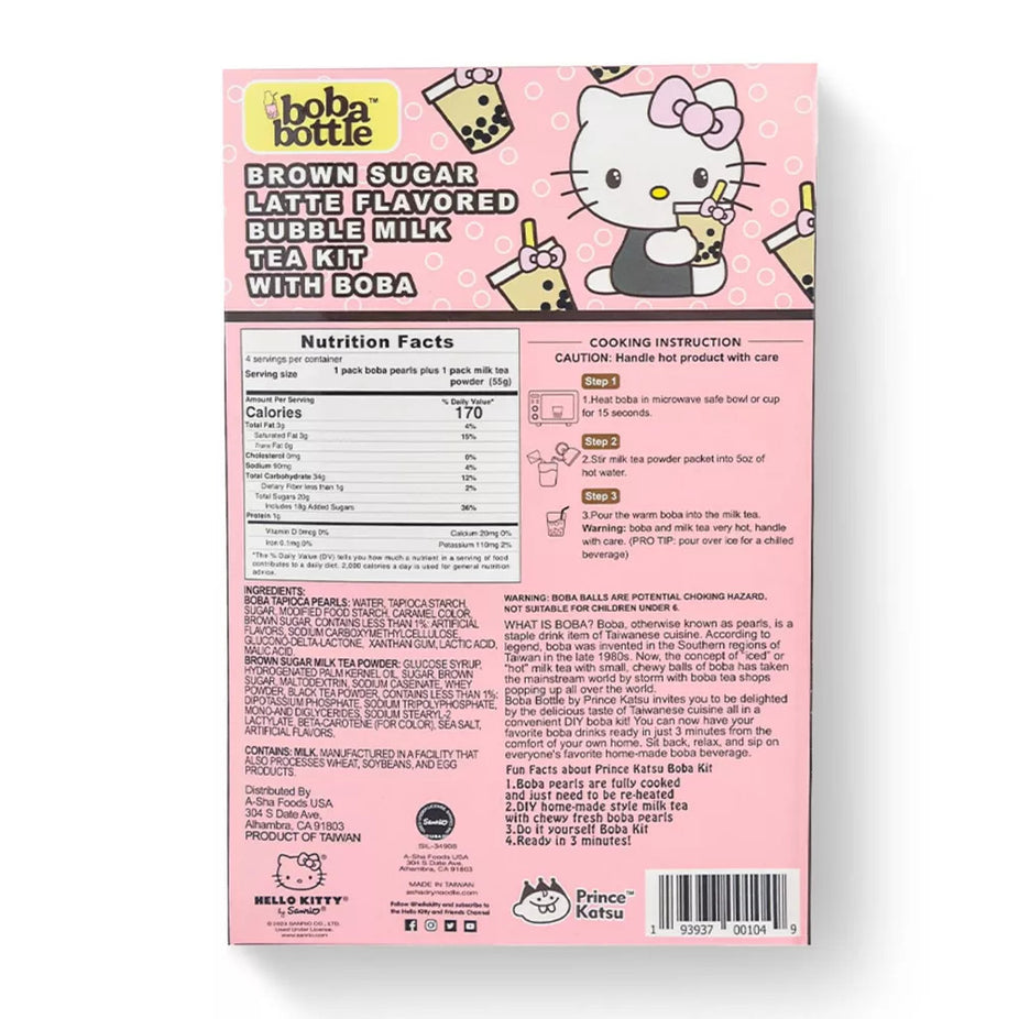 Hello Kitty Brown Sugar Latte Bubble Milk Tea (4 Pac)