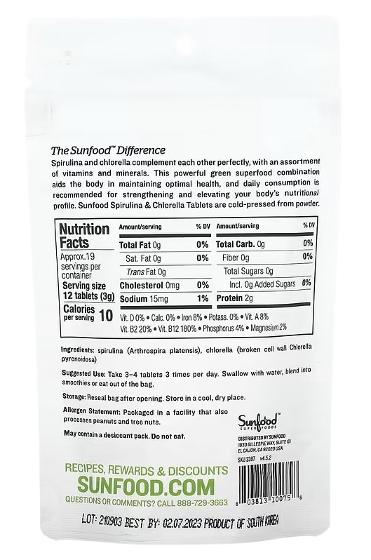 Spirulina & Chlorella Tablet