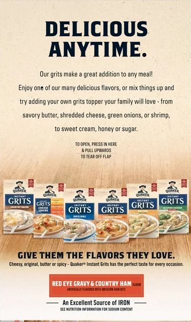 Instant Grits - Red Eye Gravy and Country Ham (10 CT)