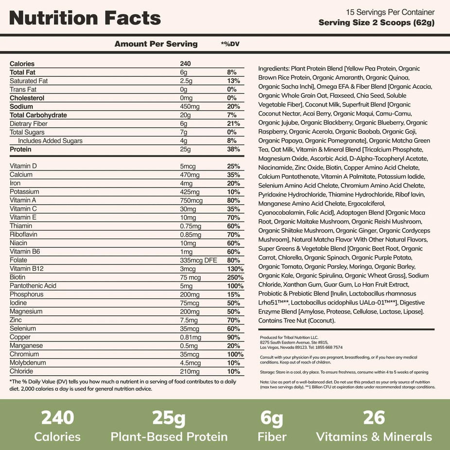 All-In-One Plant Based Nutrition Shake - Matcha