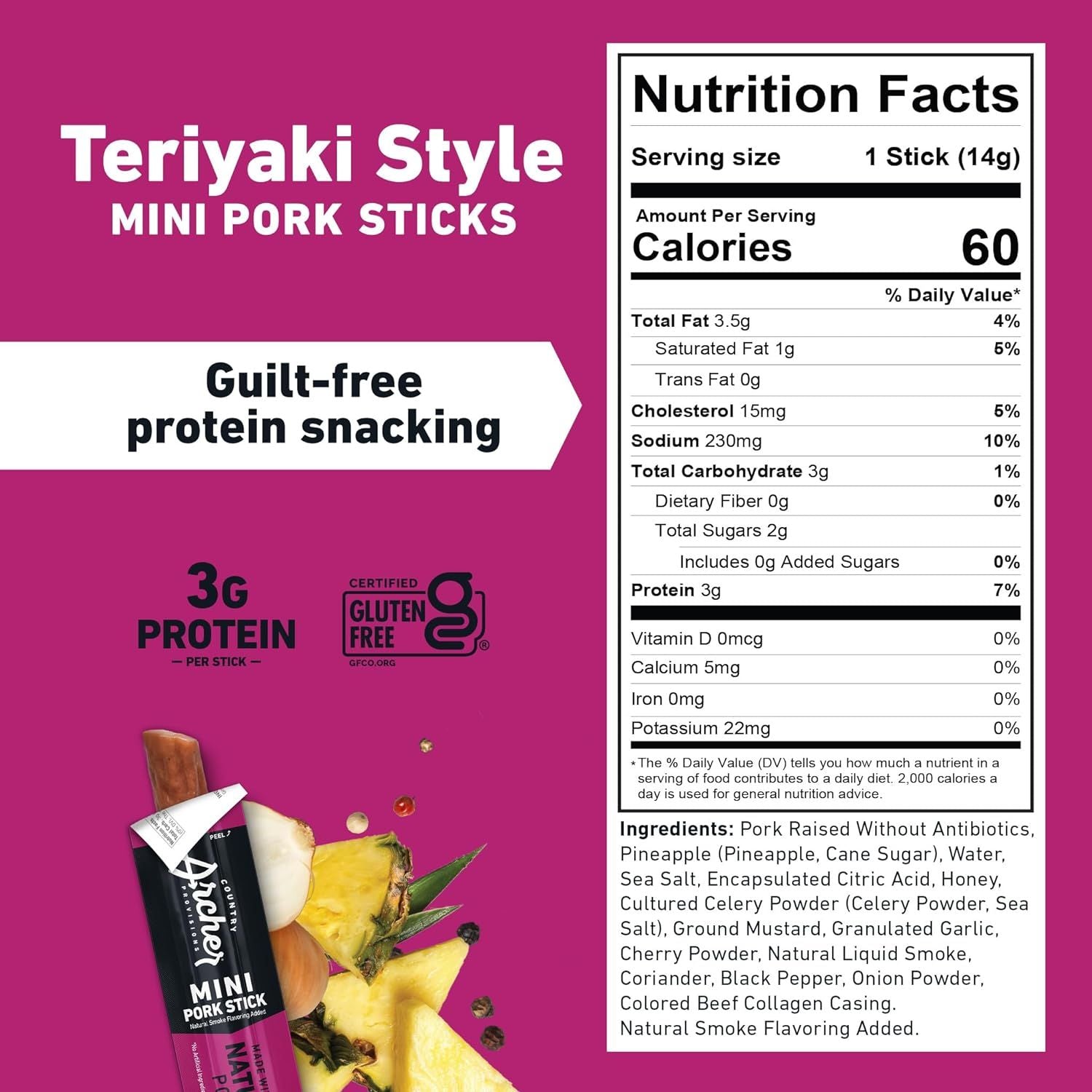 Country Archer Minis Teriyaki Pork Stick Martie