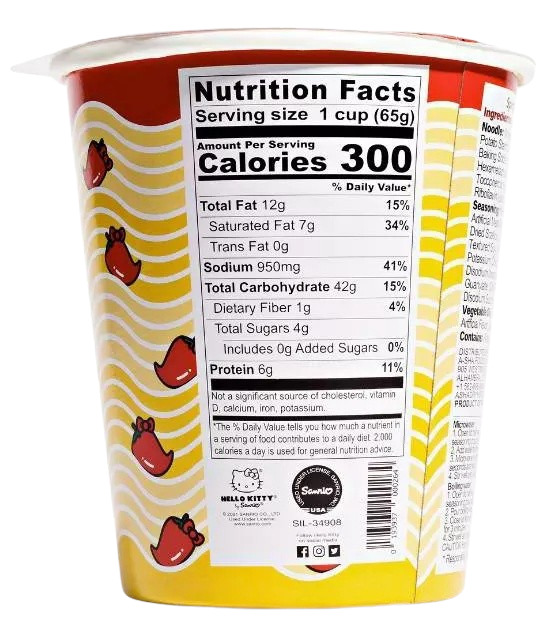 Hello Kitty Spicy Cup Noodle Soup