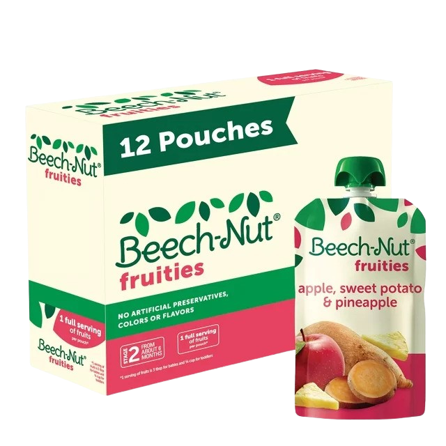 Apple, Sweet Potato,Pineapple Fruities Pouches (12 Pack)