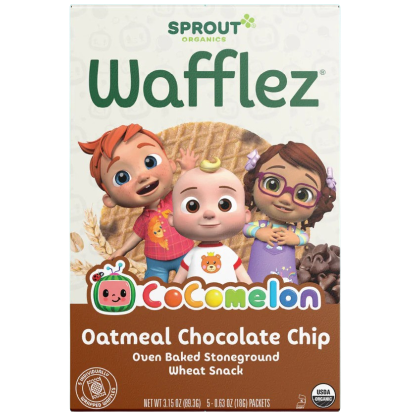 Tiddler Chip Sprout Organics CoComelon Wafflez Toddler Snack Chocolate Chip and ...