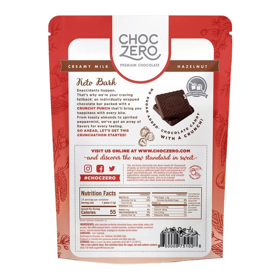 Milk Chocolate Hazelnut Keto Bark