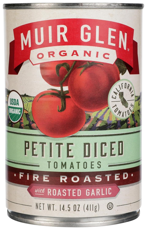 Organic Petite Diced Tomatoes - Fire Roasted with Roasted Garlic