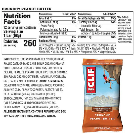 Chocolate Chip and Crunchy Peanut Butter Energy Bars Variety Pack (20 CT)