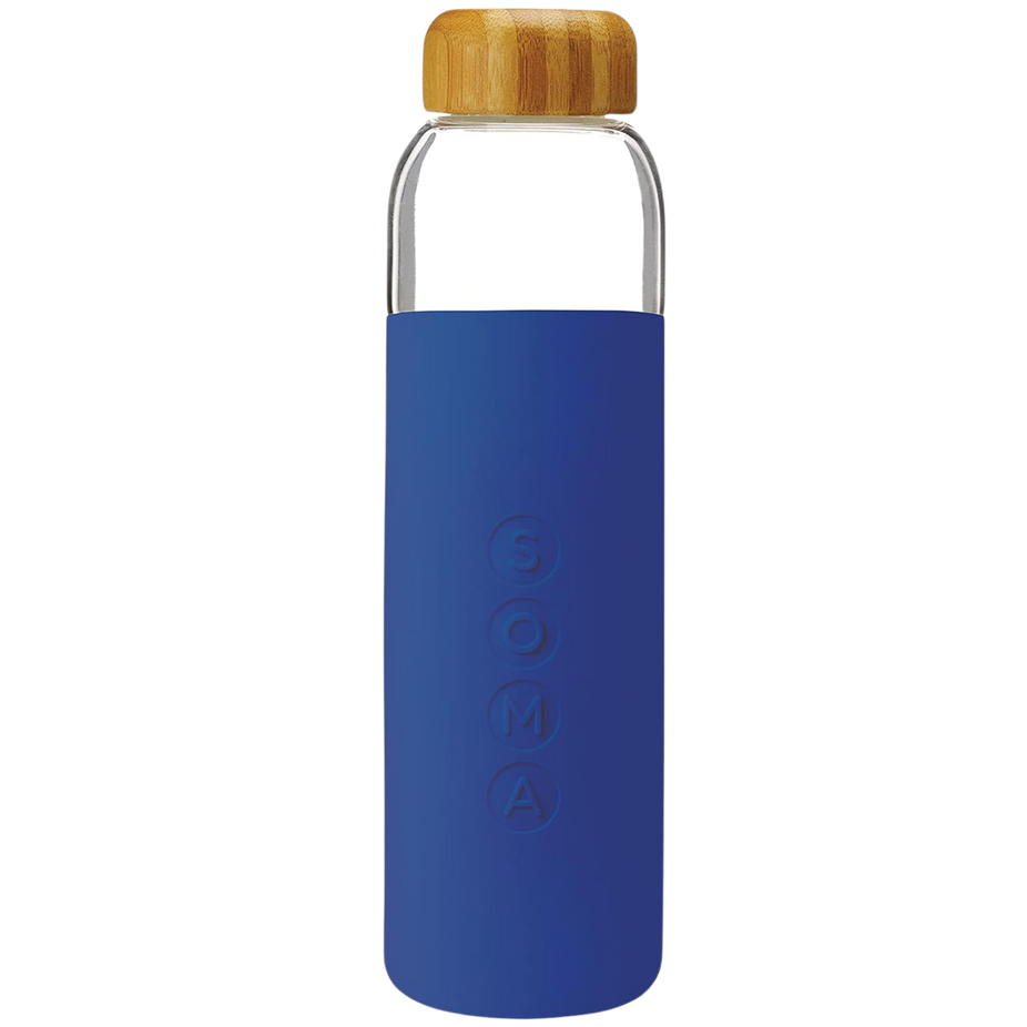 17oz Glass Water Bottle with Silicone Sleeve - Sapphire