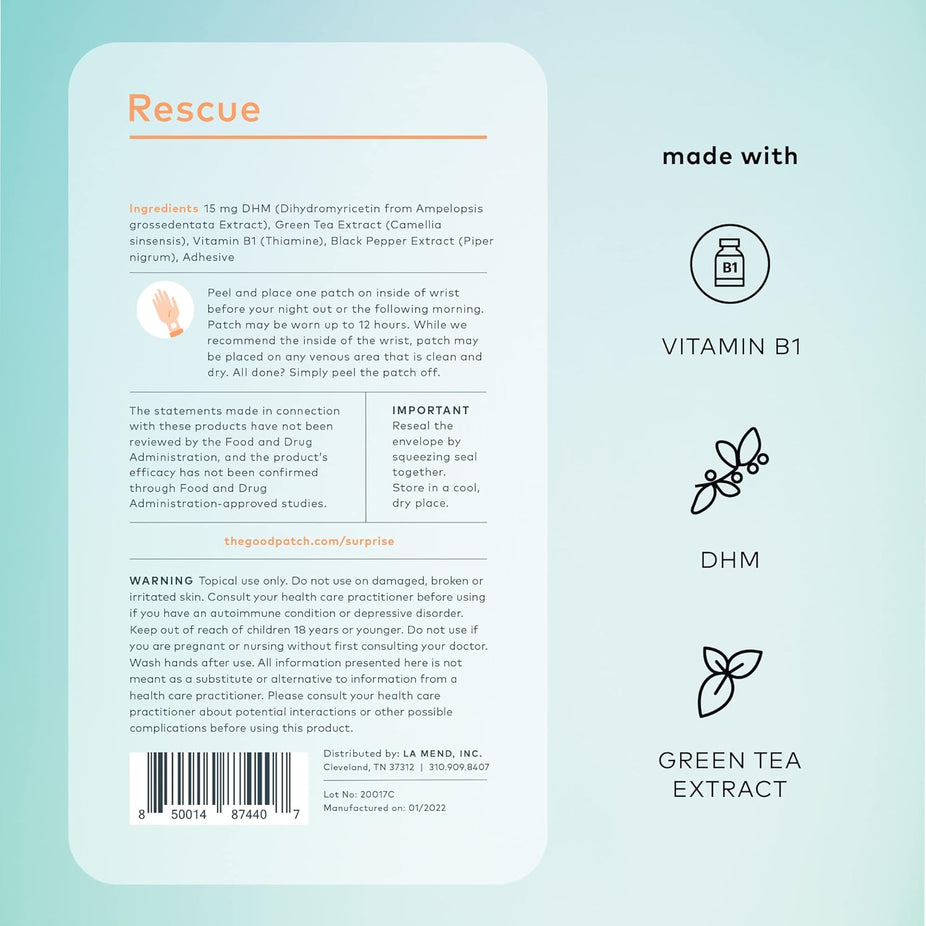 Rescue Plant-Based Vegan Wellness Patch (4 CT)