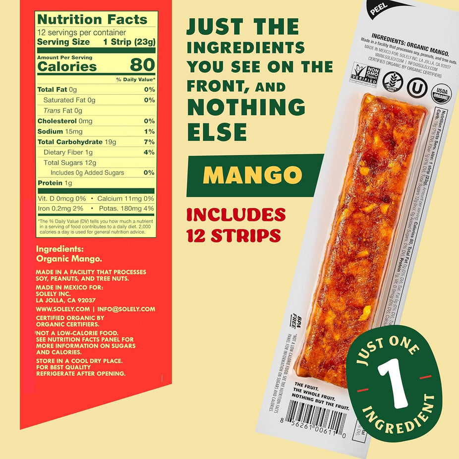 Organic Mango Fruit Jerky (5 CT)