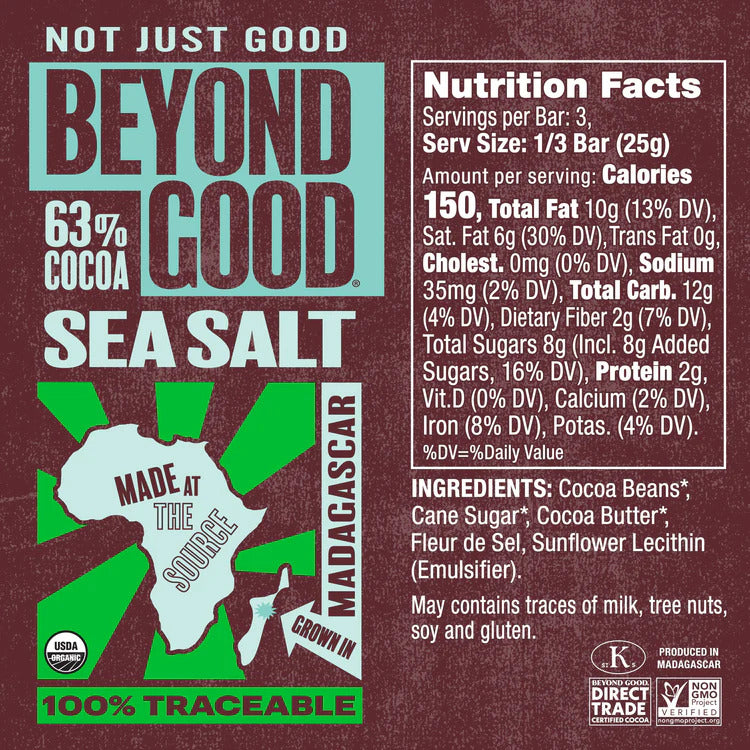 Sea Salt & Nibs Chocolate Bar