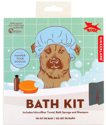 Dog Bath Kit - Microfiber Towel, Bath Sponge and Shampoo