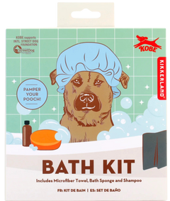 Dog Bath Kit - Microfiber Towel, Bath Sponge and Shampoo