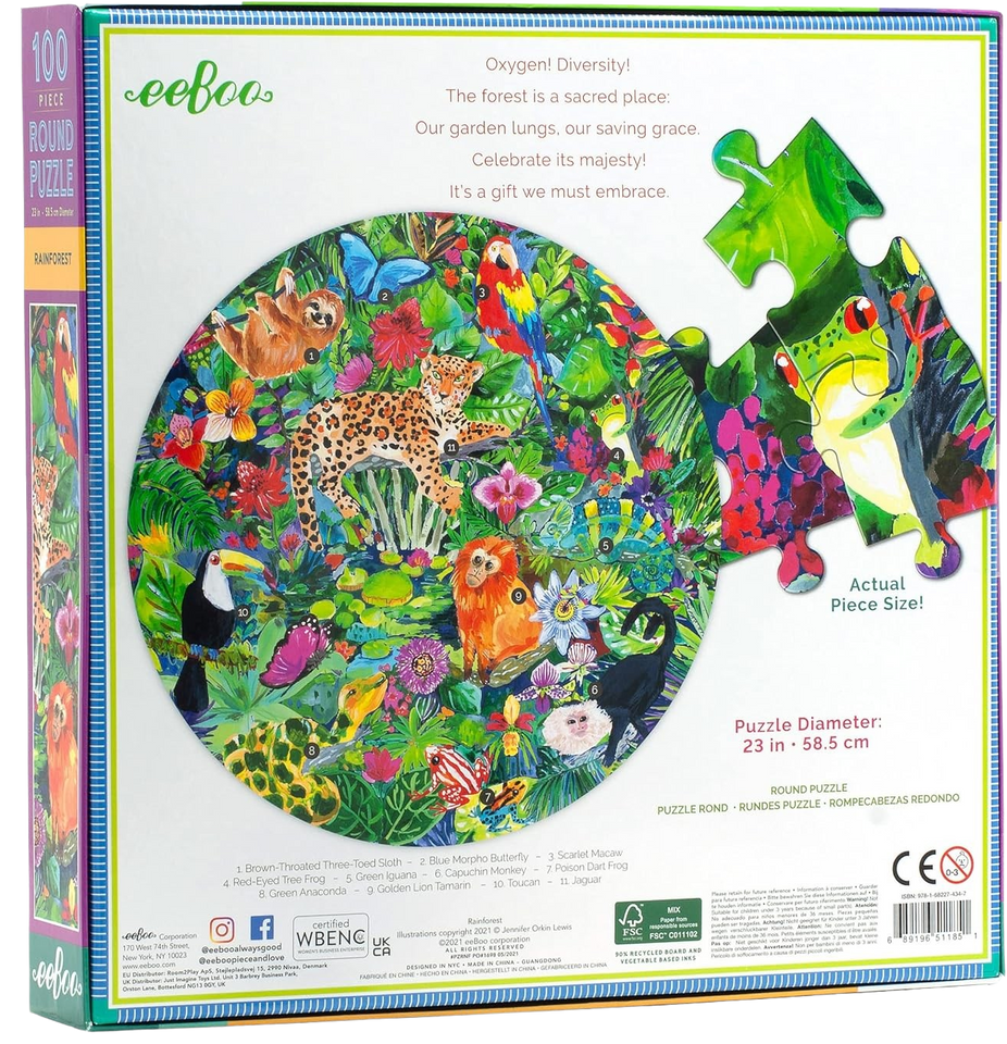 Rainforest 100-piece Round Puzzle