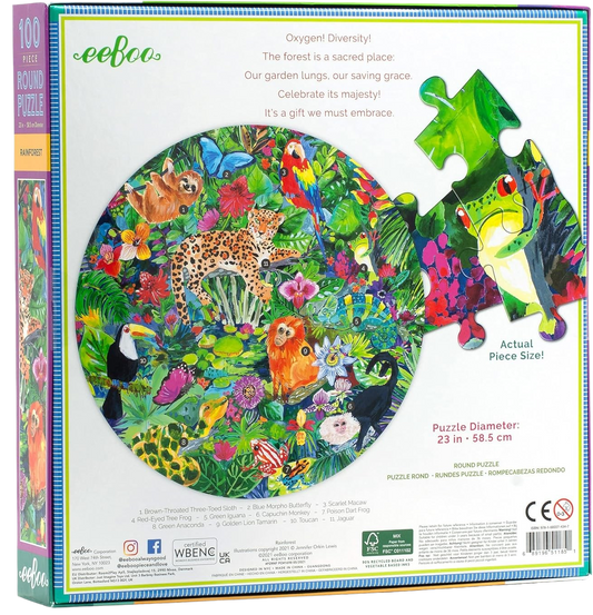 Rainforest 100-piece Round Puzzle