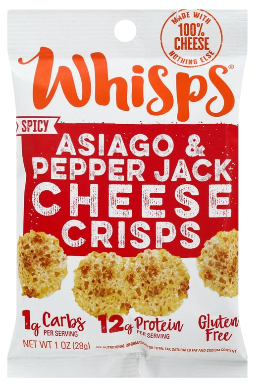 Asiago & Pepper Jack Cheese Crisps (8 Pack)