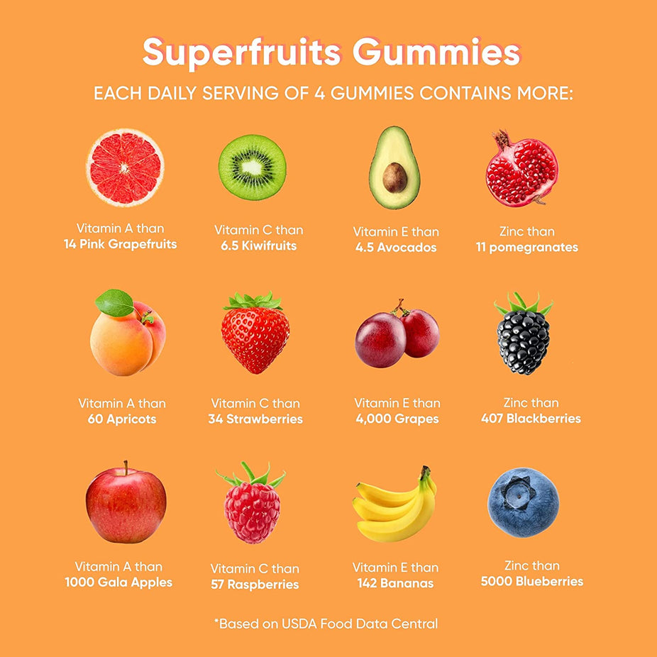 Mixed Fruit Super Fruits Gummies 60 Ct
