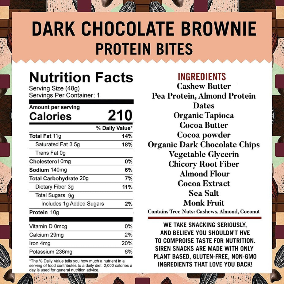Dark Chocolate Brownie Protein Bites