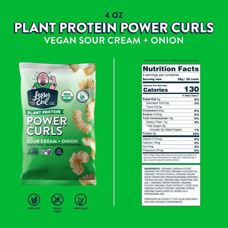 New Sour Cream & Onion Plant-Based Power Curls