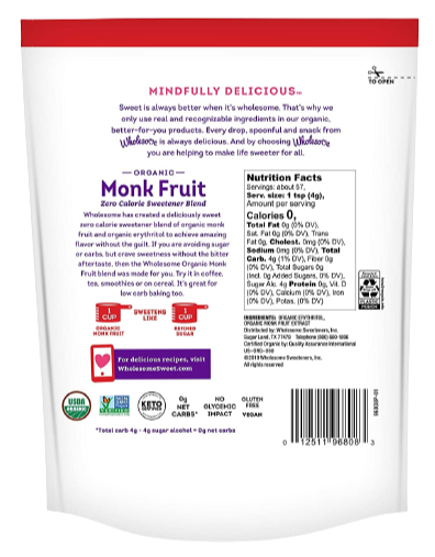 Organic Monk Fruit Sweetener Blend