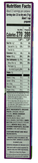 Mac & Cheese Shells & White Cheddar