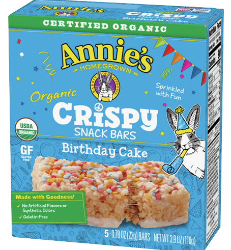 Organic Crispy Snack Bars Birthday Cake (5 Ct)