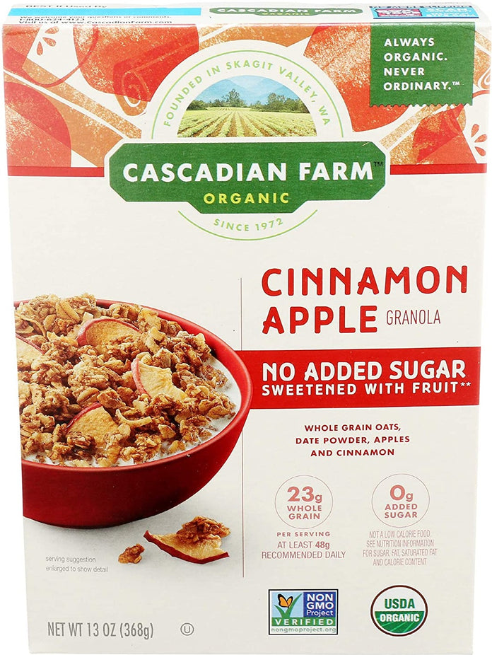 Organic Granola Bars, Cinnamon Apple, No sugar added, 5ct