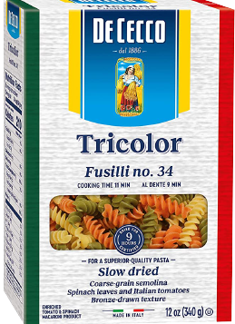 Tricolor Fusilli Pasta