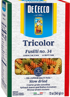 Tricolor Fusilli Pasta
