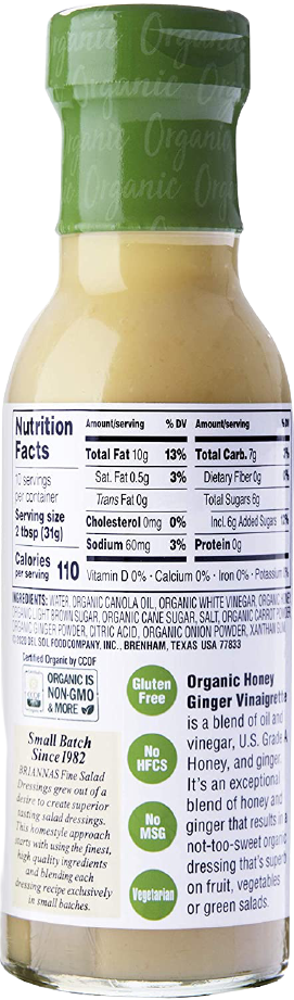Dressing Honey Ginger Vinaigrette Organic