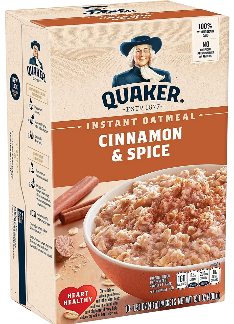 Instant Quaker Oats Cinnamon And Spice (12 Packets)