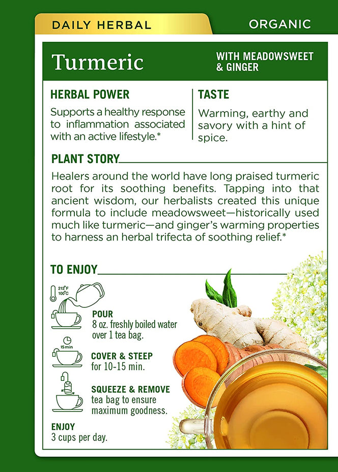 Organic Turmeric With Meadowsweet & Ginger Tea