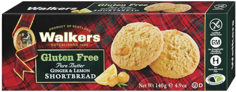 Gluten Free Lemon Ginger Shortbread Cookies